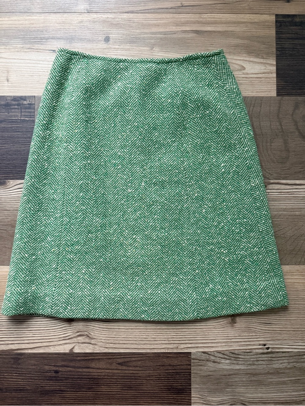 Vintage Pendleton 100Wool Green Herringbone Skirt Dark Academia Preppy Old Money